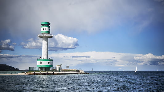 Falkenstein, Kiel, világítótorony, Kieler firth, fjord, csatorna, nok