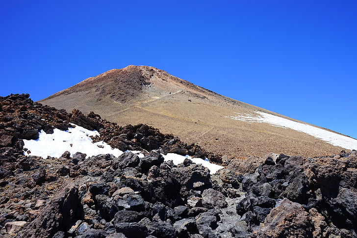 Teide, vulkán, hegyi, csúcstalálkozó, láva, láva áramlási, Bazalt