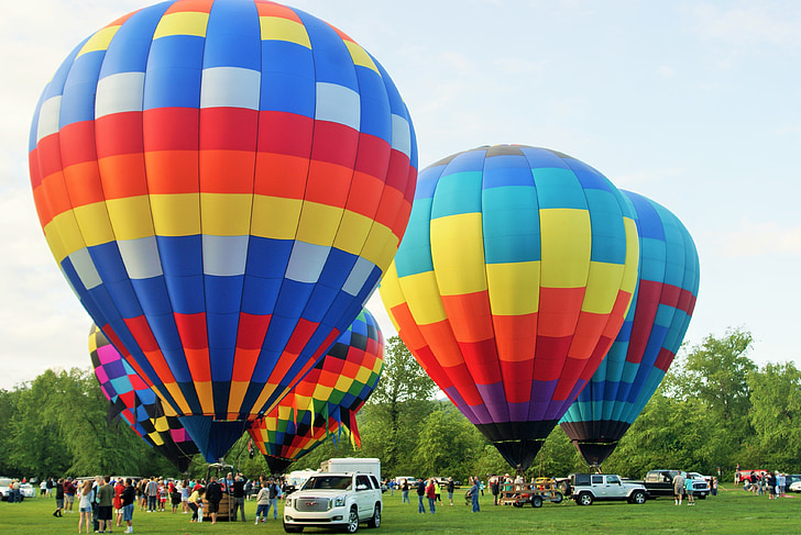globos de aire caliente, soleado, aire, volar, viajes, colorido, transporte