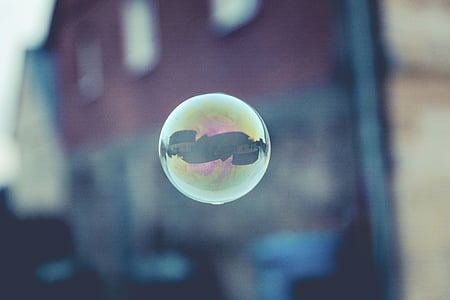 burbulas, vandens, atspindys, miesto, Miestas, pastatas, įmonė