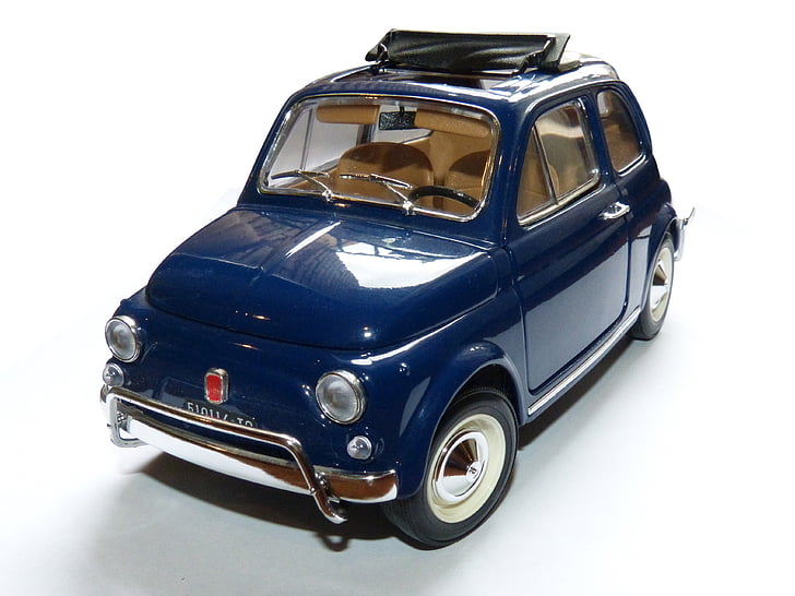 leketøy, lekebil, miniatyr, Fiat 500, bil, land kjøretøy, transport