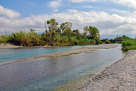 rivier de lao, narzuty schuimen, gaviola, rivier, mond, water, natuur