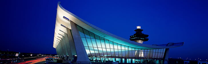 dulles, airport, building, airport building, architecture, control tower, air traffic control