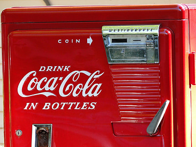 anyada, Coca-Cola, màquina, vermell, vell, retro, clàssic
