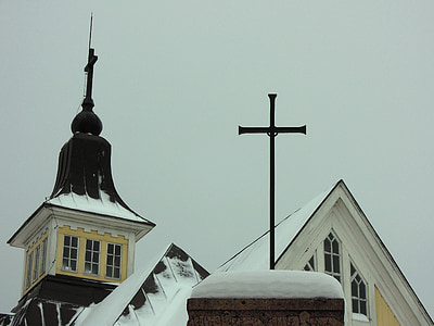 kyrkan, Cross, kristendomen, religion, arkitektur, träkyrka, klocktornet