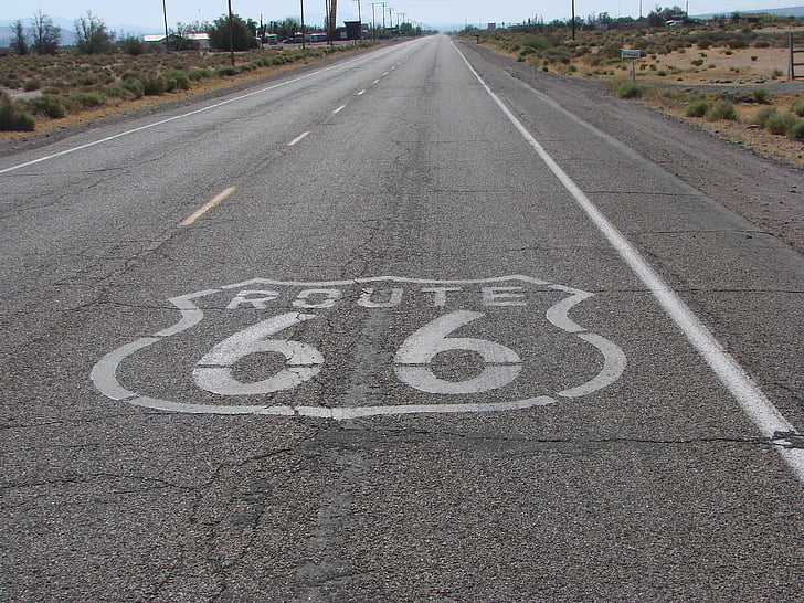 маршрут 66, дорога, США, шосе, маршрут, 66, пустеля