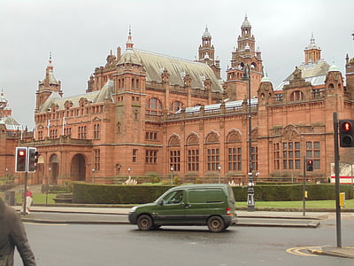 Kelvingrove, Glasgow, Architektura, budova, Muzeum, skotský, Skotsko