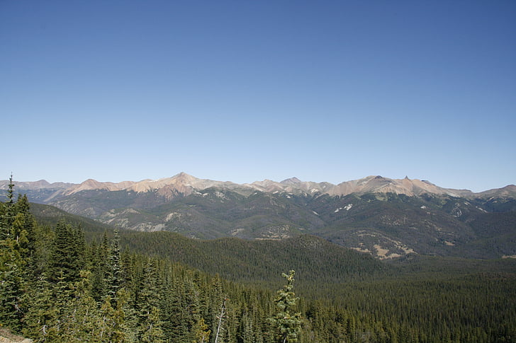 pegunungan chilcotin, Kanada, kejauhan, langit biru, pegunungan