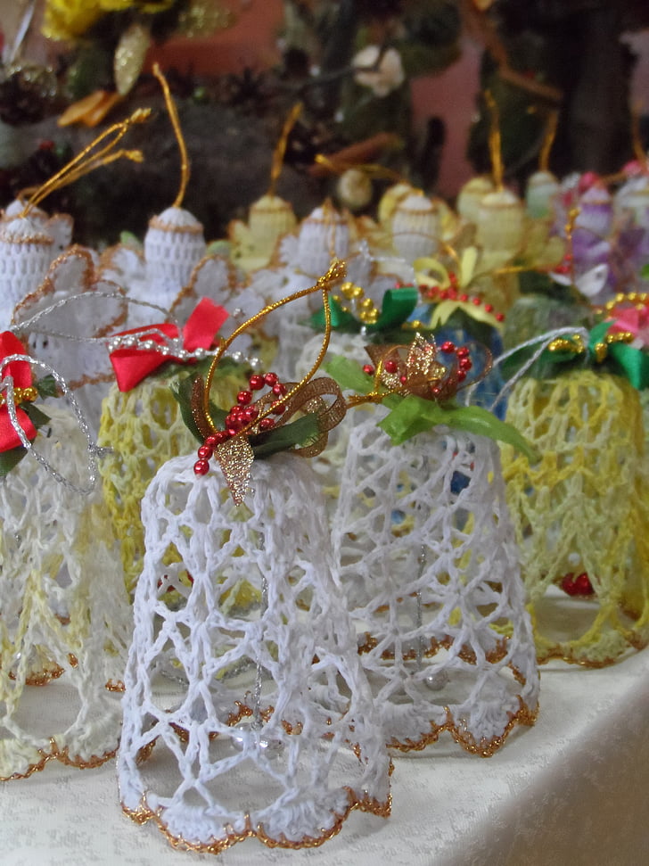 bell, holidays, lace, christmas, winter, christmas ornaments, decoration