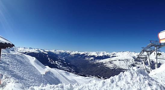 neu, pistes d'esquí, paisatge, muntanya, l'hivern, fred, cel