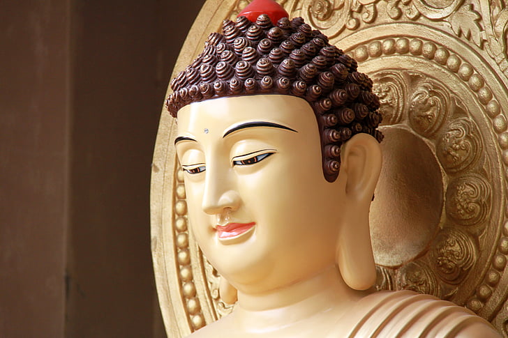 sochy Buddhy, Čína, zlato, Šákjamuni buddha, Buddhismus, Asie, Buddha