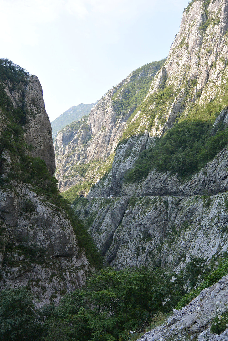 řece tara, Černá Hora, kaňon, Výška, hory, stín, kameny