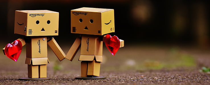 danbo, figure, together, hand in hand, love, togetherness, for two