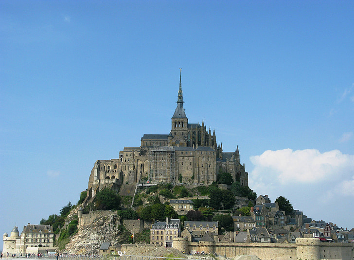 Normandija, Francija, Mont st. michel, pils, slavena vieta, arhitektūra, Fort