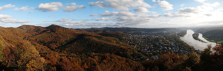 Siebengebirge, Rin, Bad honnef Germania, grafenwerth, nonnenwerth, Castelul leului, lohrberg