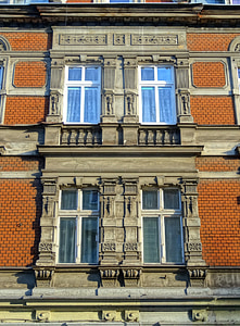 Bydgoszcz, Windows, arkitektur, fasade, huset, Polen, bygge