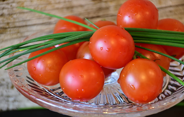 tomatoes, chives, cocktailtomaten, red, green, kitchen, cook