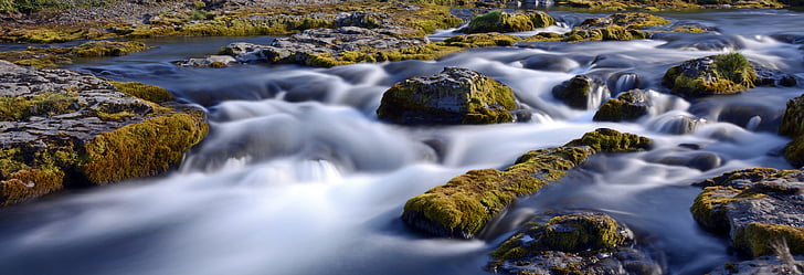 kirkjufell river, floden, flow, landskab, natur, Island, Snæfellsnes halvø