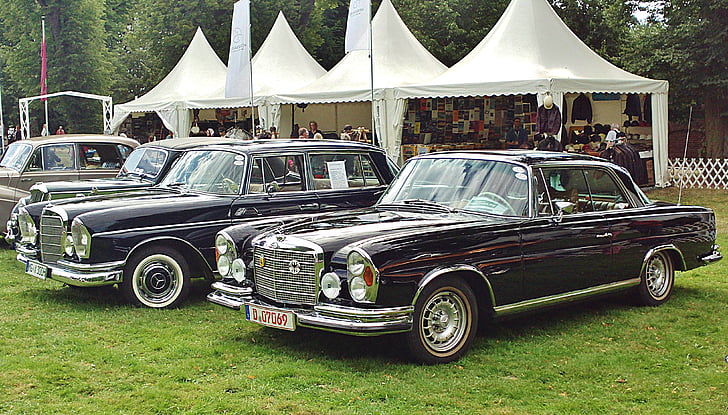 Mercedes, samochód, stary, retro, Wystawa