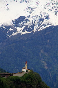 Bergdorf, kirik, Dolomites, Kabel