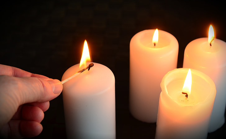 žvakės, pakurti, ketvirtą Advento, šviesos žvakė, šviesos, dega, rungtynės