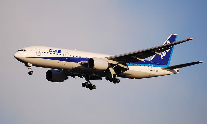 Boeing 777, Ana, All Nippon airways, Flugzeug, Flugzeug, Reise, Landung