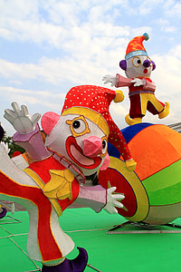 flower 燈, puppet, clown, color, festival, lantern festival, park