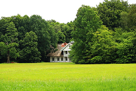 rumah, rumah Swiss, truss, Ludwigslust-parchim, Castle park, padang rumput, kediaman musim panas