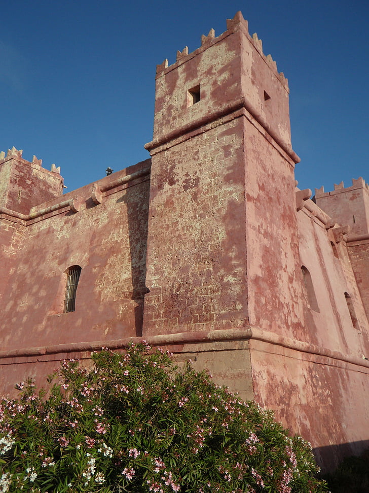 Červená věž, věž, červená, achitecture, Malta, Obrana, zdivo