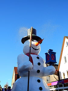 homem de neve, Carnaval, mover-se, motivo, papel machê