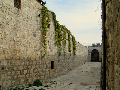 Jerusalem, vegg, gamle, arkitektur, historiske, jødiske, bygge