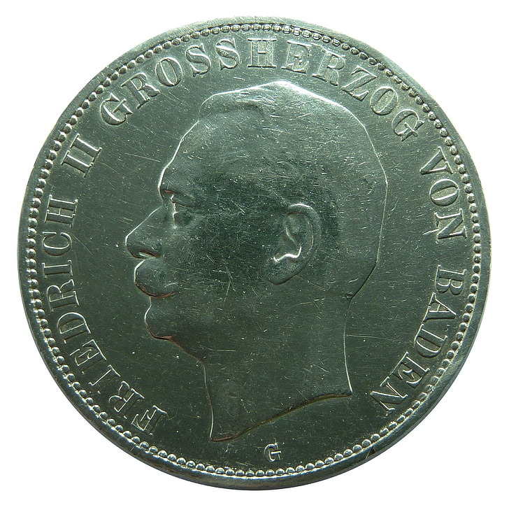 marque de, Friedrich, grand duc, pièce de monnaie, devise, numismatique, commémorative
