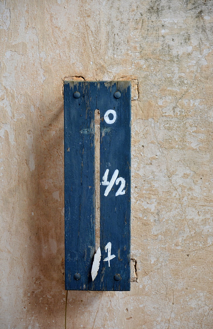 paret, números, casa, abandonat, por, marcador