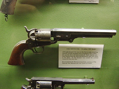 Rewolwer, Colt, pistolet, broń, stary, ramiona, antyk