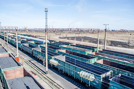 prívesové súpravy, vagóny, železničných tratí, železničná, vlak, lišta, Kazachstan