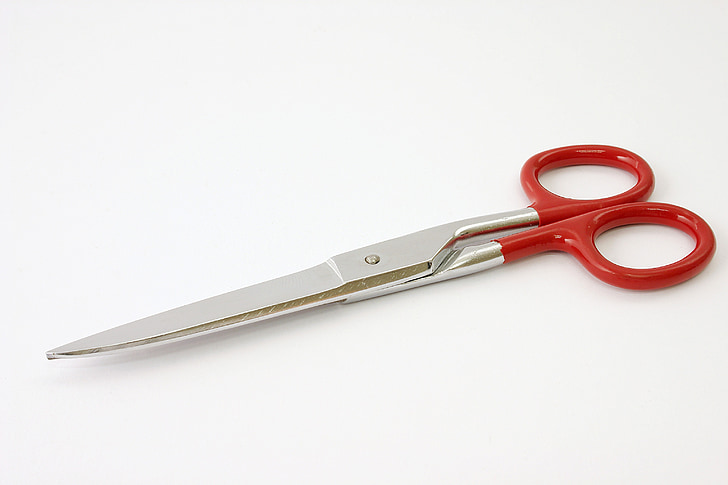 a pair of scissors, cutting, isolated