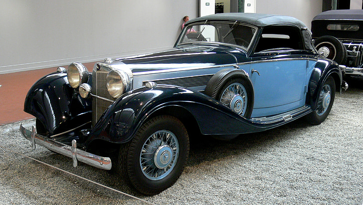 vintage mercedes-benz, cabriolet, 1938, automobile, classic, car, exotic