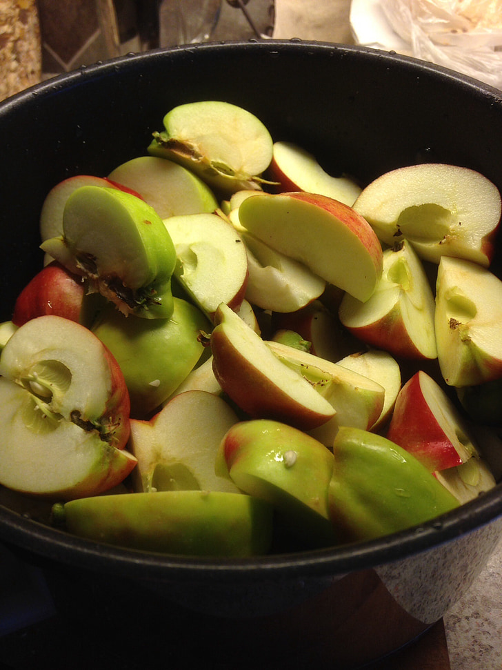Apple bits, frugt, eplegele, mad, vegetabilsk, friskhed, spise sundt