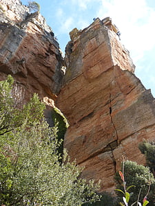 roccia dell'ago, colonna di roccia, calcare, Siurana, Priorat, natura, albero
