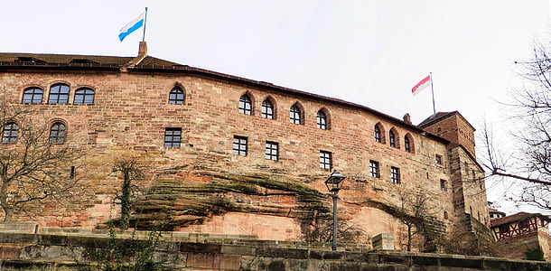 Nuremberg, slott, kejserliga slottet, medeltiden, tornet, Castle wall