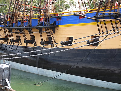 La fayette, hermione fregatt, Franciaország, csónak, tengeri, régi rigs, vitorlás hajó
