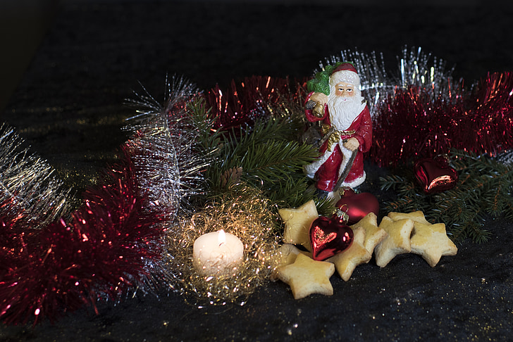Vánoční, Santa claus, soubor cookie, suchar, Nicholas, obrázek, dekorace