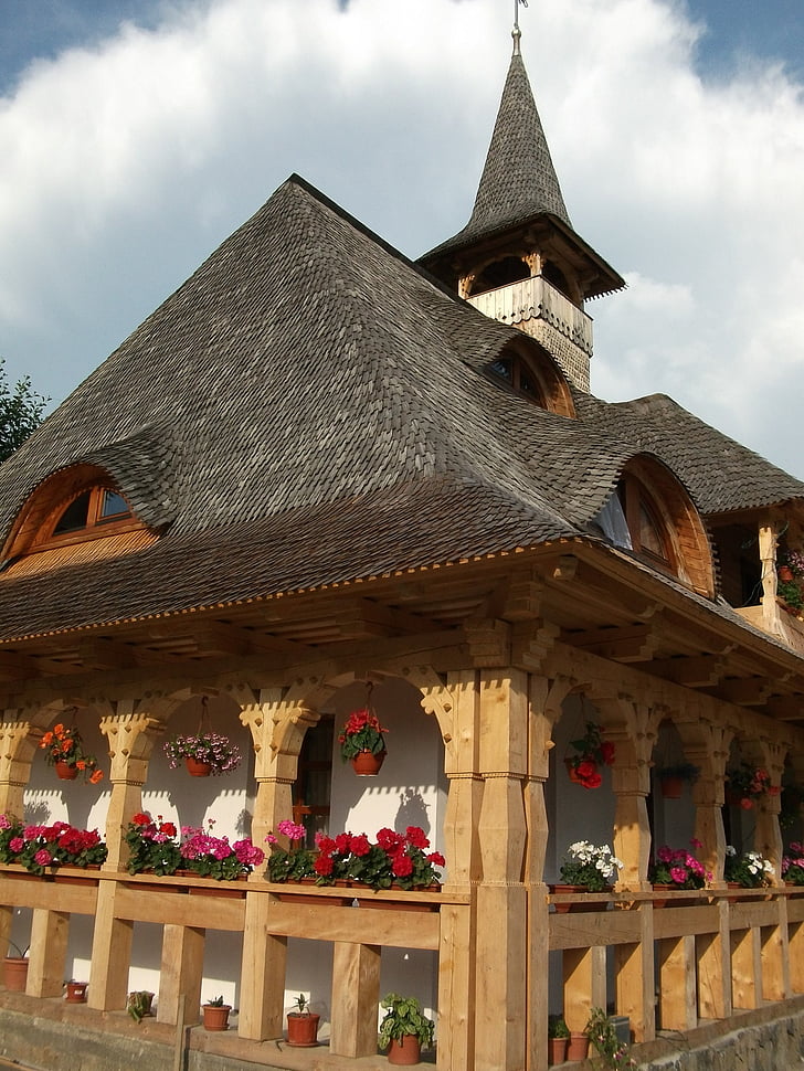 romania, church, bell tower, roofing, wood, architecture, religion