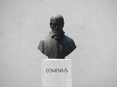 estatua de, bronce, Monumento, estatua de bronce, símbolo, Hungría, Comenius