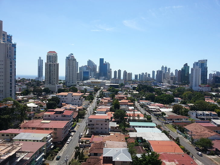 staden, panoramautsikt över, Urban, tornet, byggnad, visningar, konstruktion