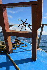 boat, anchor, ocean, rope, vessel, nautical