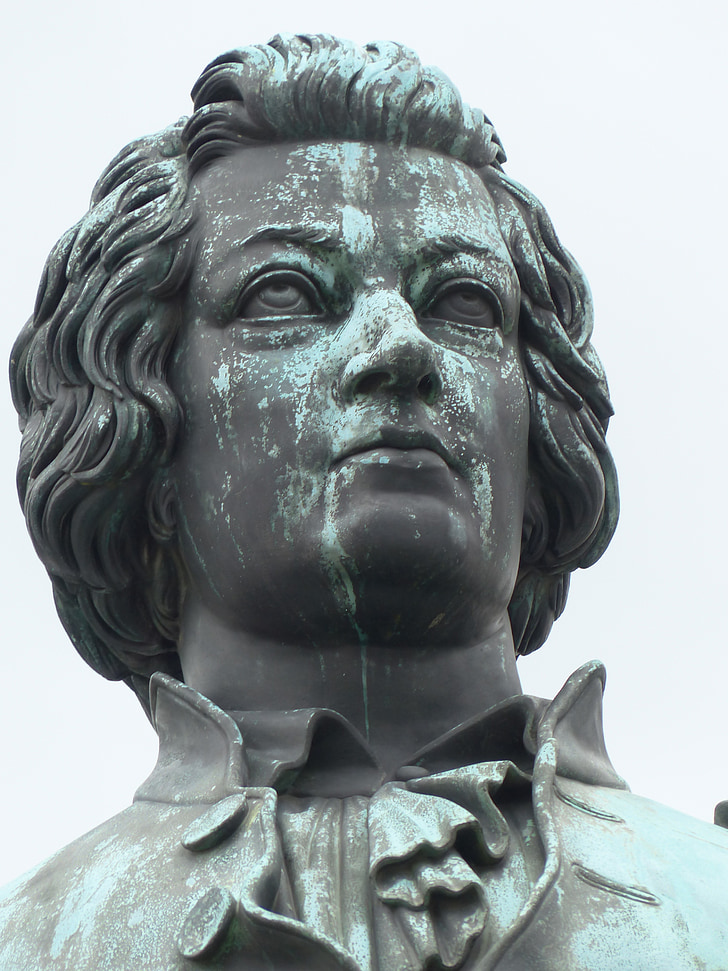 Mozart memorial, Monumentul, Mozart, statuie de bronz, Statuia, Piaţa Mozart, Salzburg