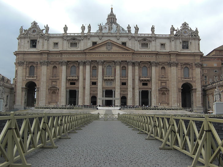 Roma, Italija, pastatas, Petro aikštė, Petro bazilika, Architektūra, Vatikanas