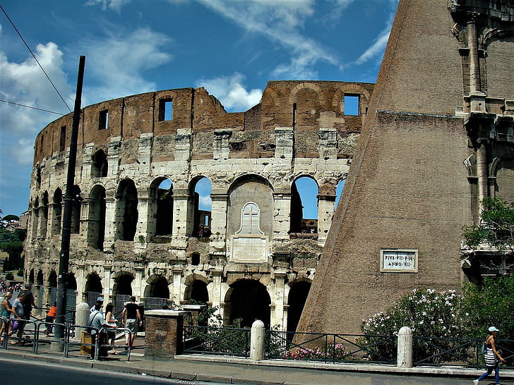 a Colosseum, Róma, emlékmű, építészet, történelem, Európa, Olaszország