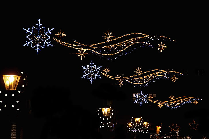 christmas market, lichterkette, lights, christmas, illuminated, star, advent